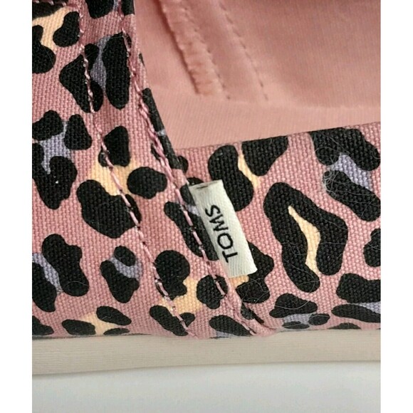 TOMS Alpargata Size 6.5 Pink Leopard Print Ortholite Comfort Slip-on Flat EUC - Picture 9 of 16